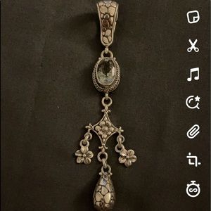 Green Prasiolite Sterling Silver Pendant